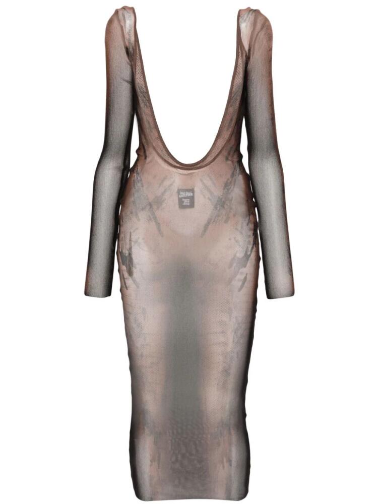 Jean Paul Gaultier x Shayne Oliver mesh midi dress - Brown Cover