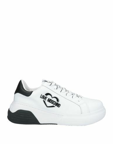 Love Moschino Woman Sneakers White Calfskin Cover