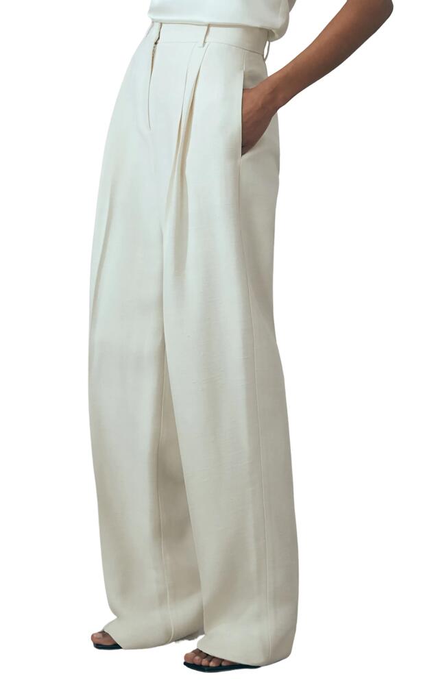 Reiss Atelier Atelier Sienna Pleated Wide Leg Pants in White Cover