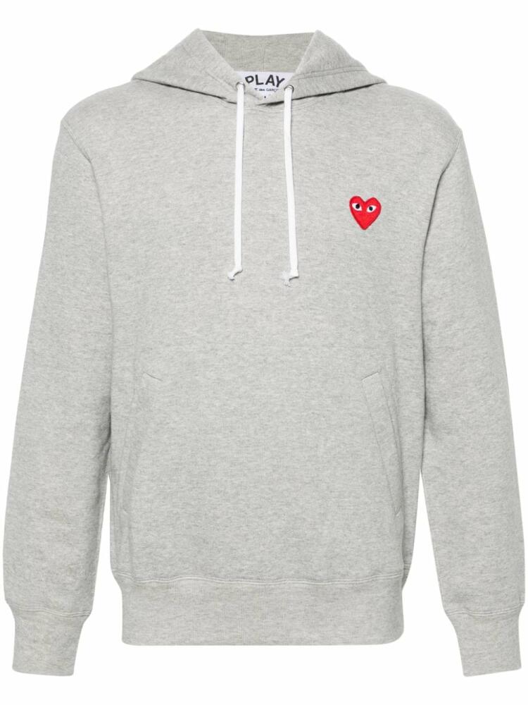 Comme Des Garçons Play heart-motif cotton hoodie - Grey Cover