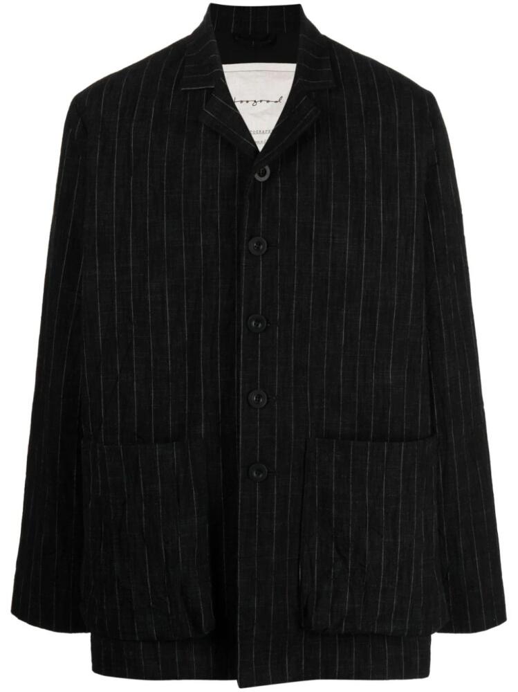 Toogood pinstripe button-up blazer - Black Cover