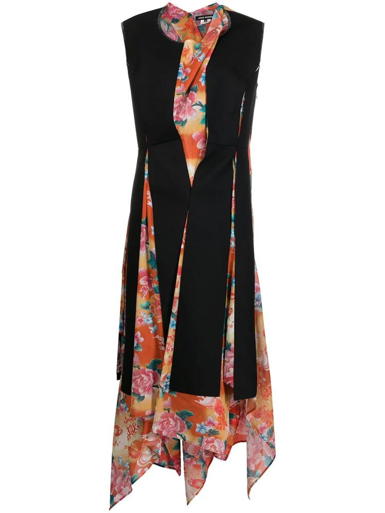 Junya Watanabe panelled floral-print midi dress - Black Cover