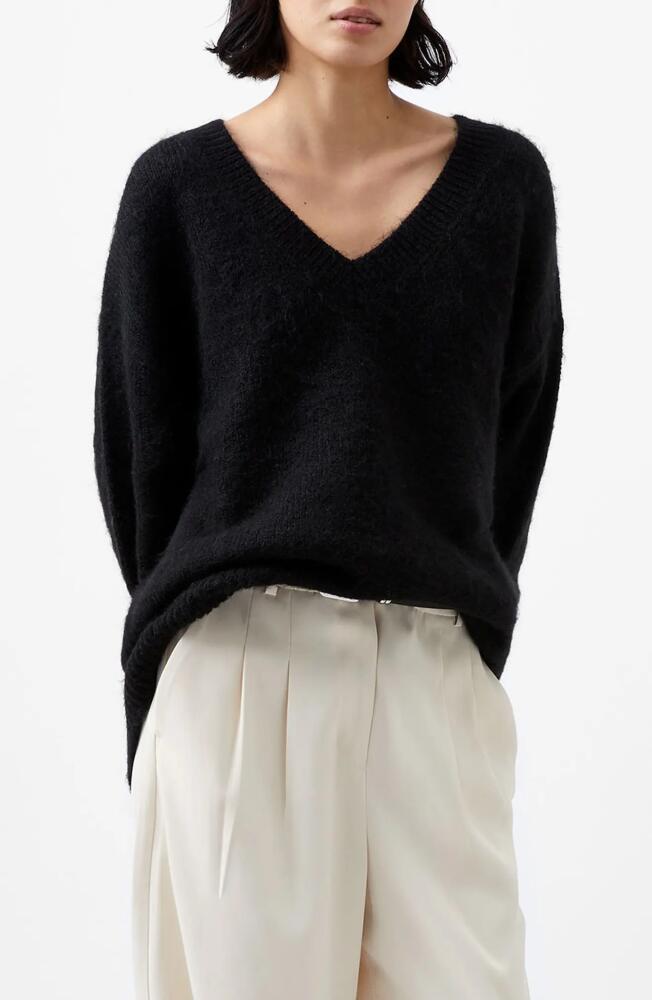 French Connection Oversize V-Neck Sweater in Black Cover