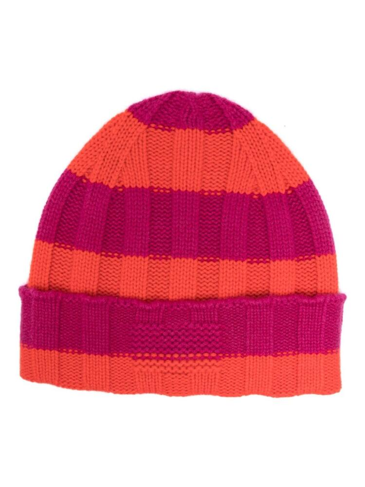 Guest In Residence striped ribbed cashmere beanie - Pink Cover