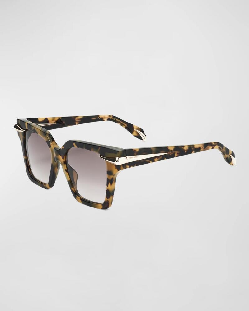 Roberto Cavalli Embellished Acetate Square Sunglasses Cover