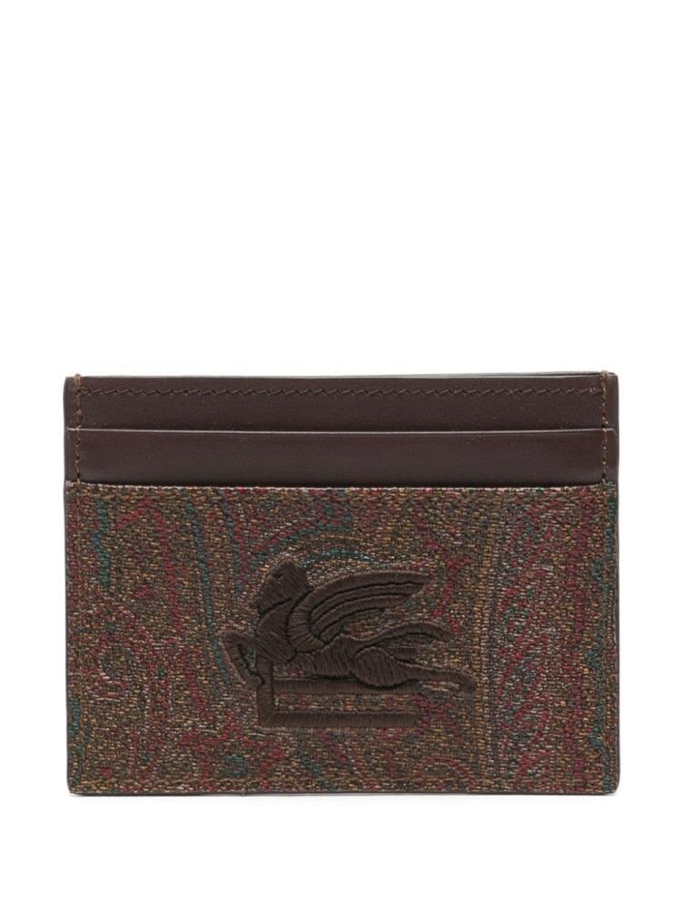 ETRO Pegaso-embroidered cardholder - Brown Cover