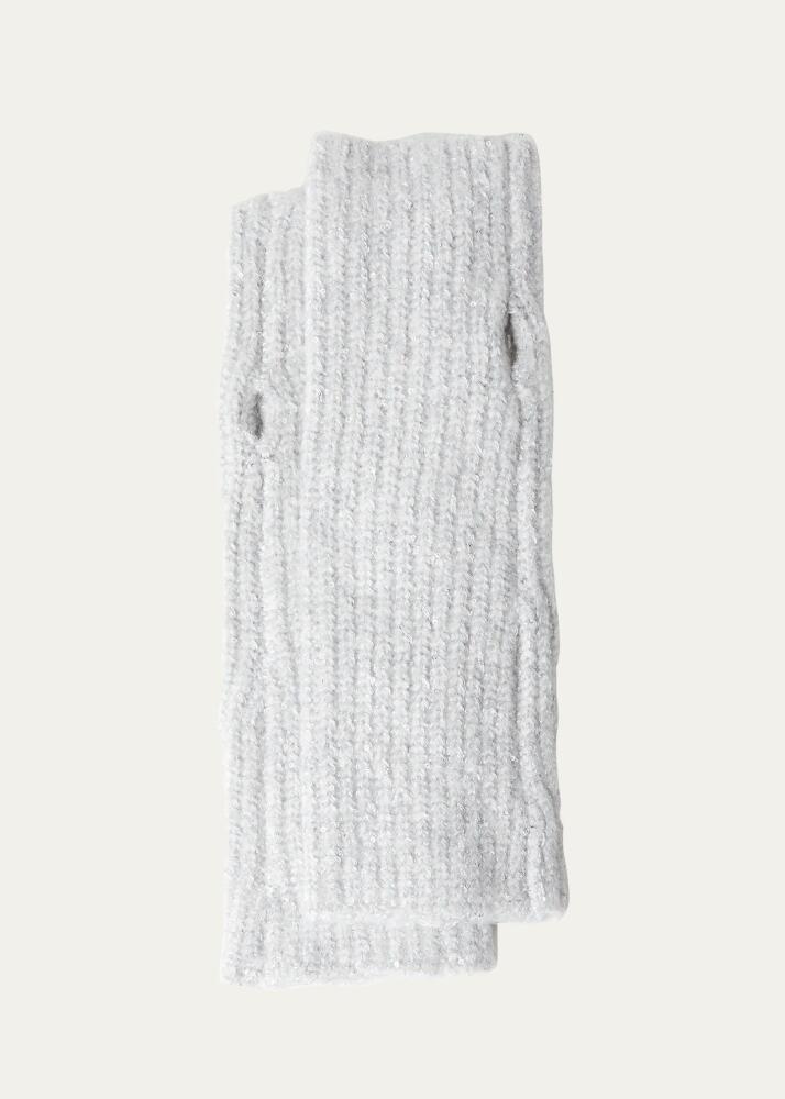 Eugenia Kim Amalia Sequin Ribbed Wool-Blend Gloves Cover