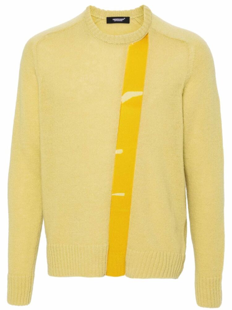 Undercover transparent-trim wool jumper - Yellow Cover