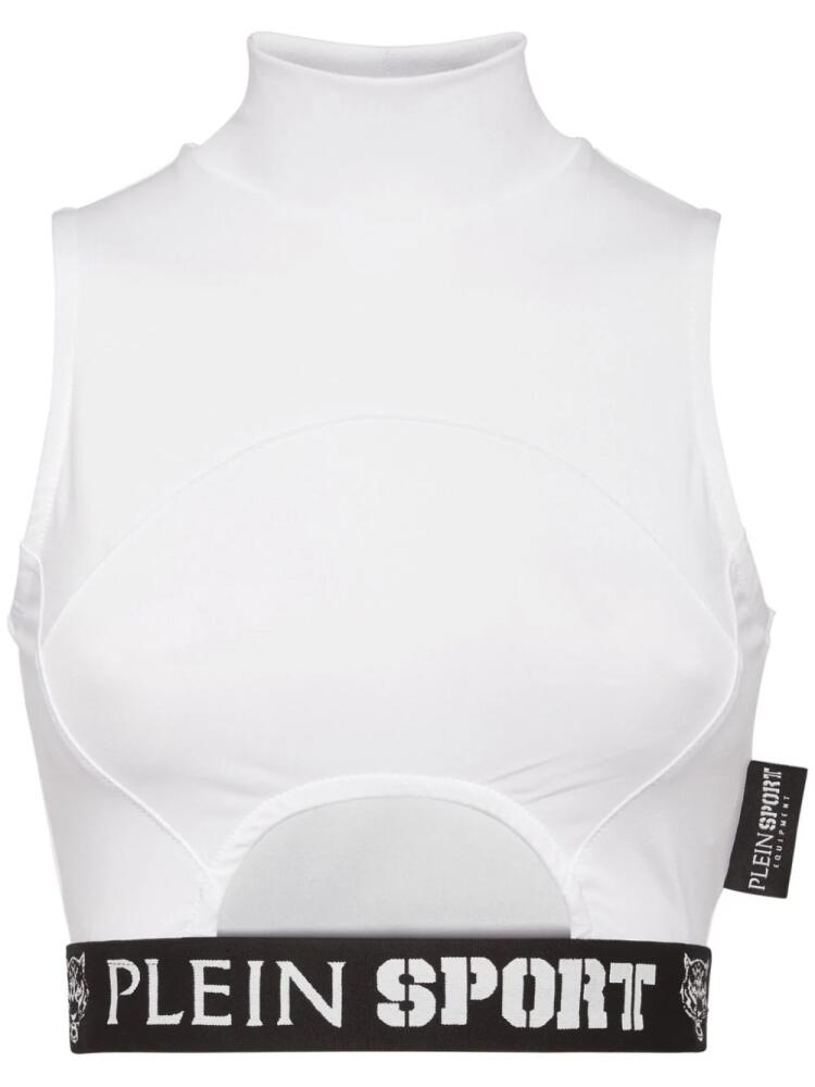 Plein Sport cut-out cropped tank top - White Cover