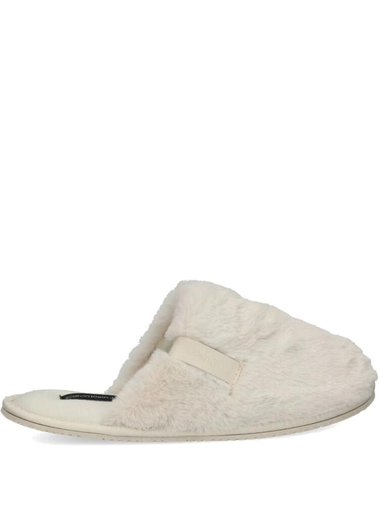 Calvin Klein Jeans faux-fur slippers - Neutrals Cover