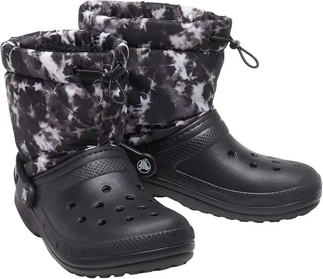 Crocs Classic Lined Neo Puff Boot (Black/Tie-Dye) Shoes Cover