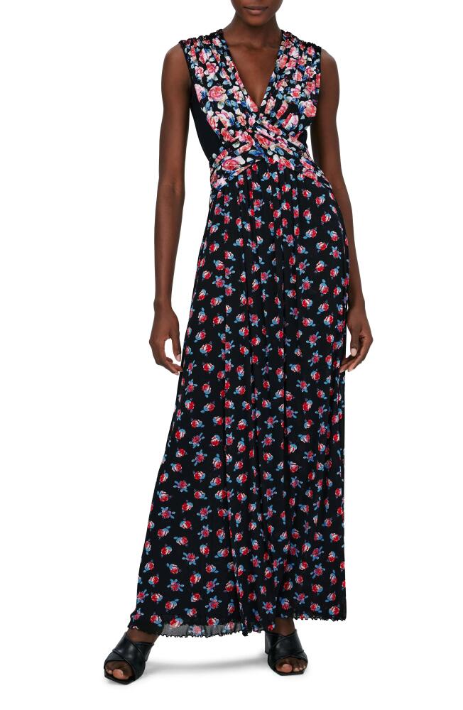 Diane von Furstenberg Marika Mixed Florals Mesh Dress in Ft/Fortune R Dot/Black Cover