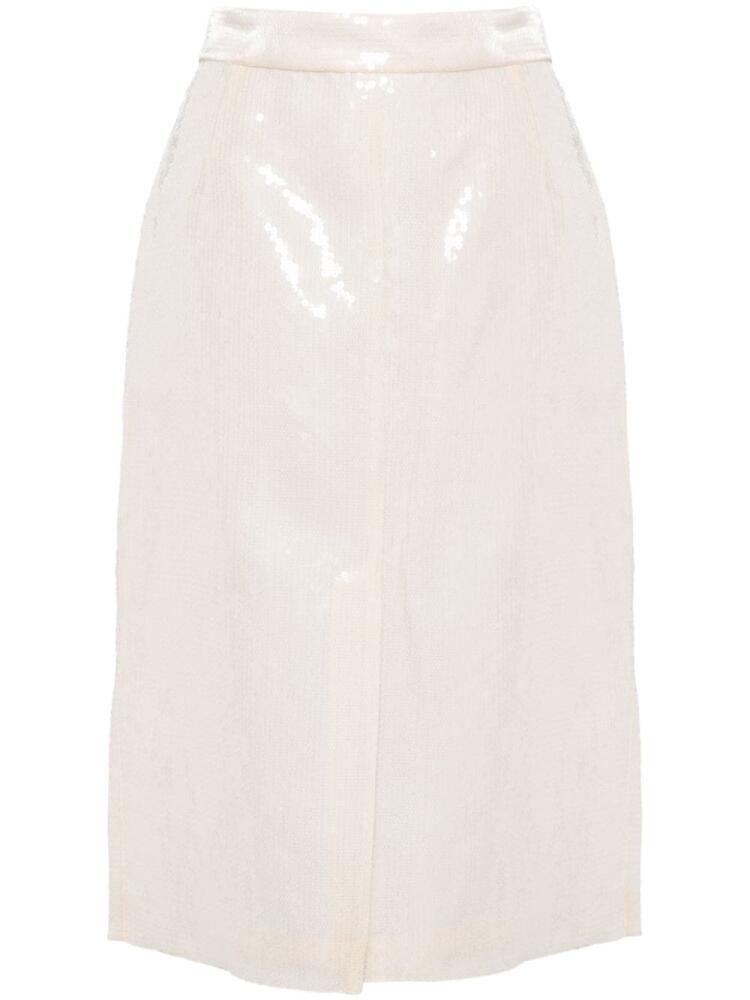 Alberta Ferretti sequin-embellished skirt - Neutrals Cover