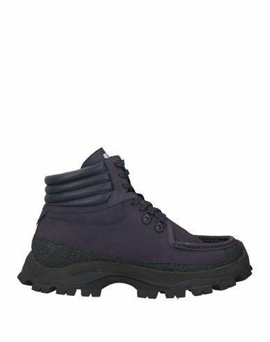 Emporio Armani Man Ankle boots Deep purple Soft Leather, Textile fibers Cover