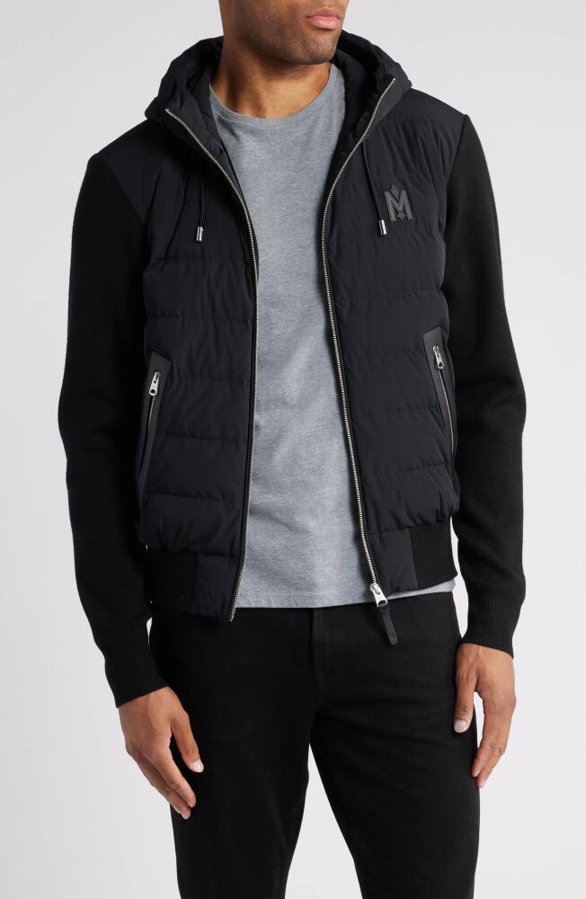 Mackage Andrew Quilted Down Stretch Mixed Media Jacket in Black Cover