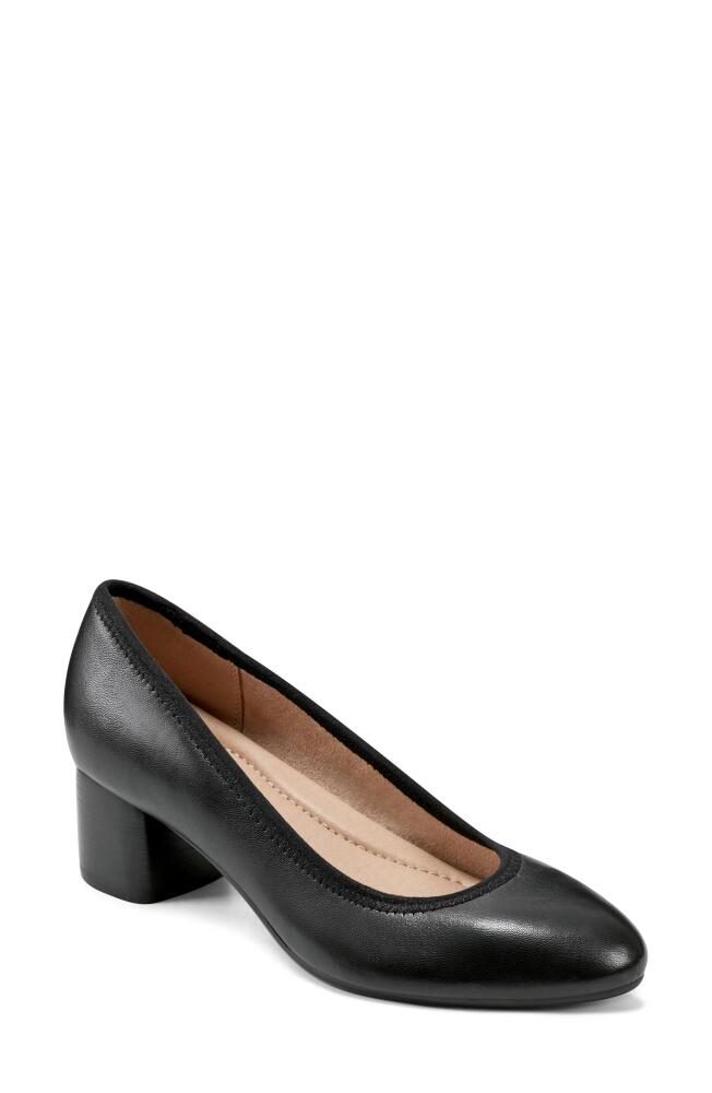 Earth® Rellia Block Heel Pump in Black Leather Cover