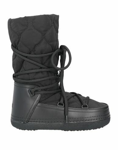 Inuikii Woman Boot Black Leather, Textile fibers Cover