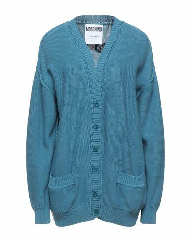 Moschino Woman Cardigan Azure Cotton Cover