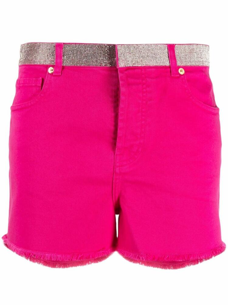 Alexandre Vauthier metallic-detail denim shorts - Pink Cover