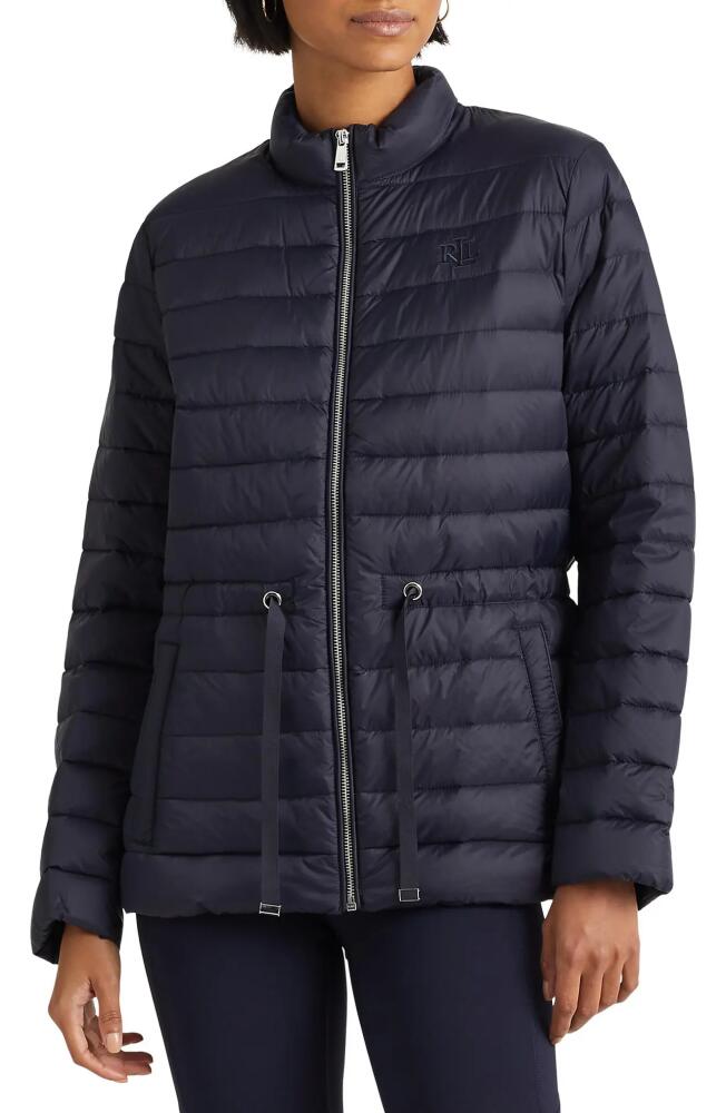 Lauren Ralph Lauren Drawstring Waist 650 Fill Power Down Jacket in Dk Navy Cover