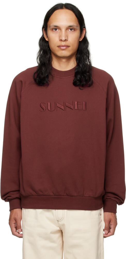 SUNNEI Burgundy Embroidered Classic Sweatshirt Cover