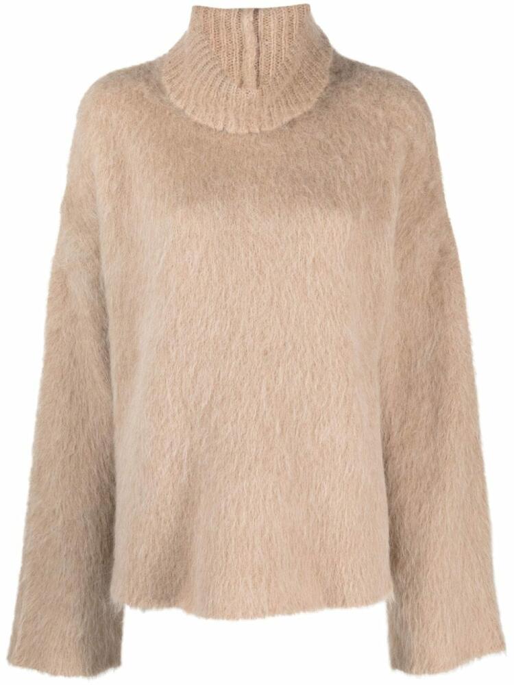 Uma Wang brushed-effect roll-neck jumper - Neutrals Cover