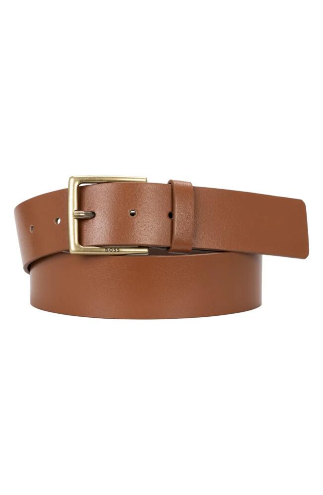 BOSS Rummi Leather Belt in Medium Brown Cover