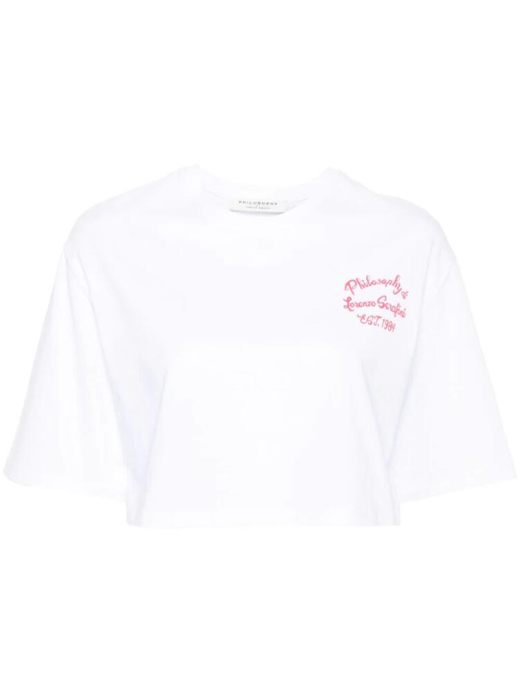 Philosophy Di Lorenzo Serafini logo-print cropped T-shirt - White Cover