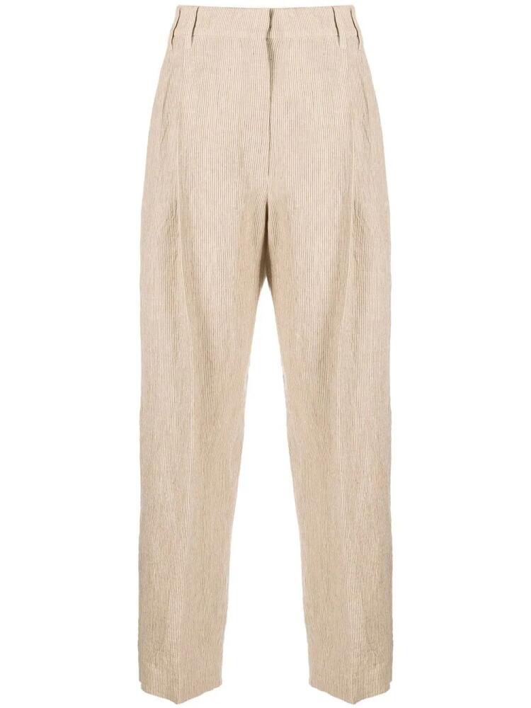 Brunello Cucinelli cropped linen trousers - Neutrals Cover