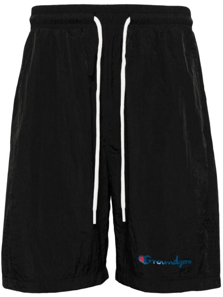 Ground Zero logo print running shorts - Black Cover