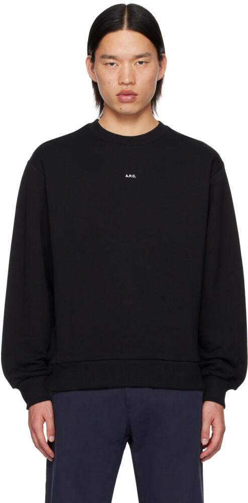 A.P.C. Black Boxy Printed Micro Logo Sweatshirt Cover