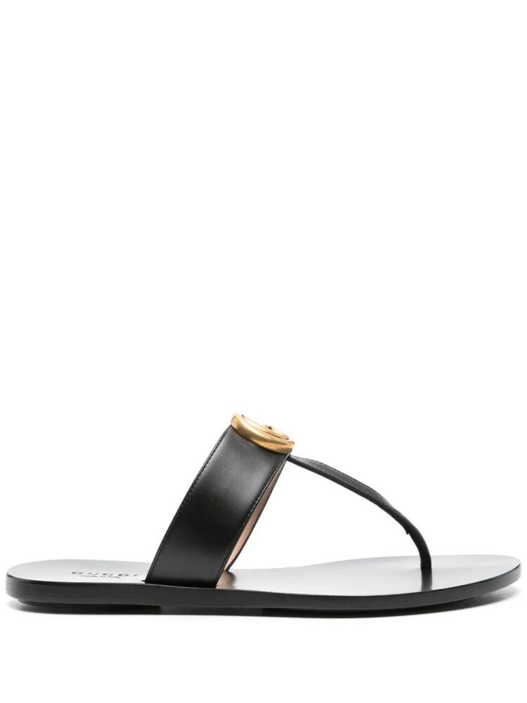 Gucci Double G thong-strap slides - Black Cover