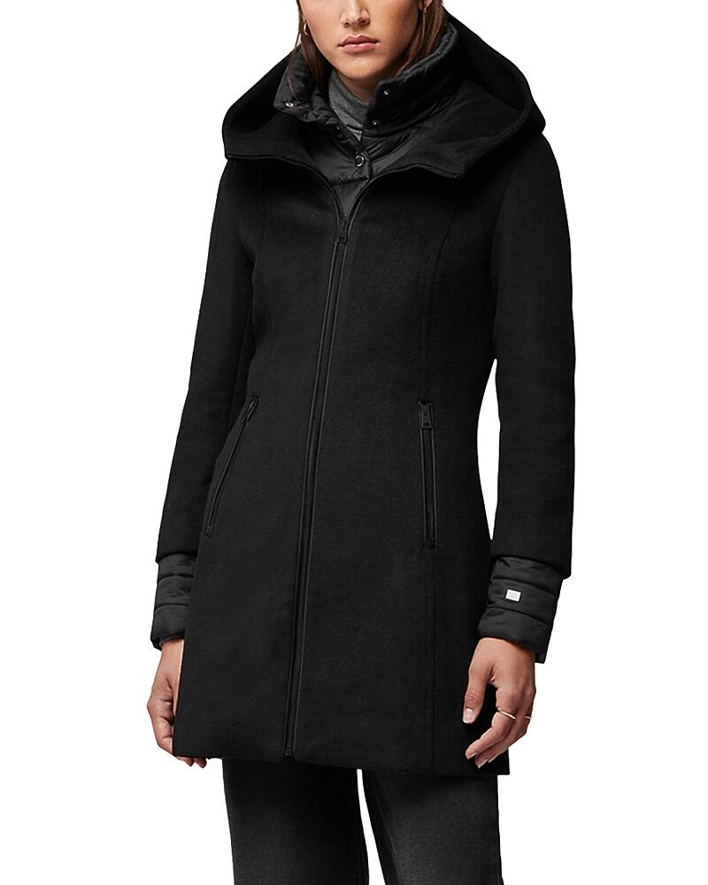 Soia & Kyo Rooney Hooded Mixed Media Coat Cover