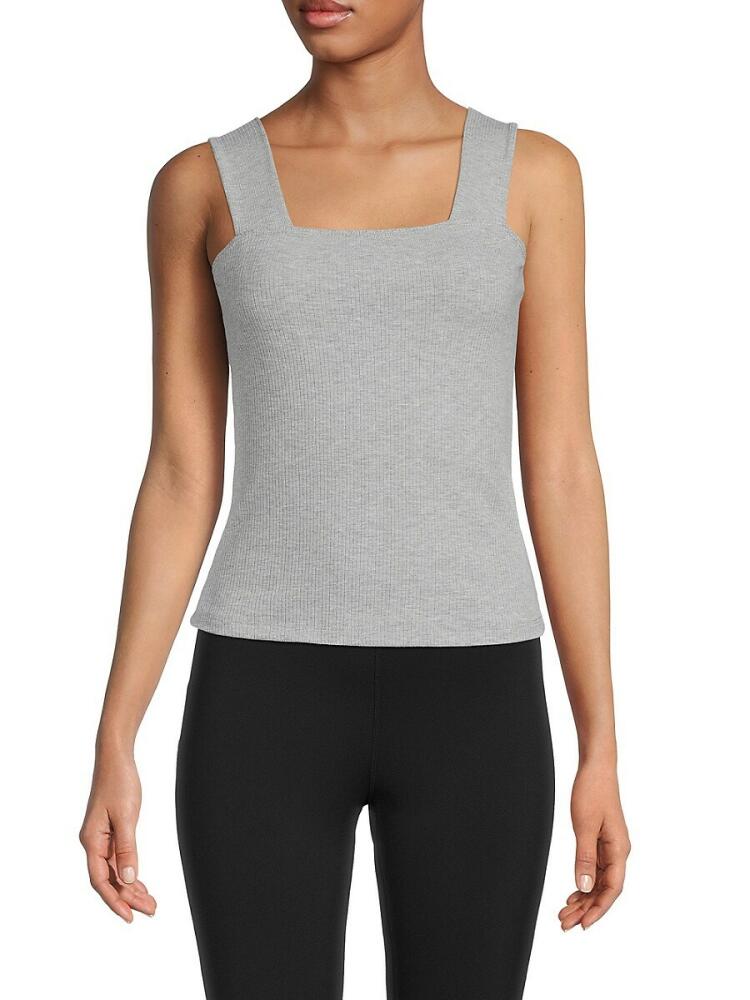 Renee C. Women's Squareneck Ribbed Tank Top - Grey Cover