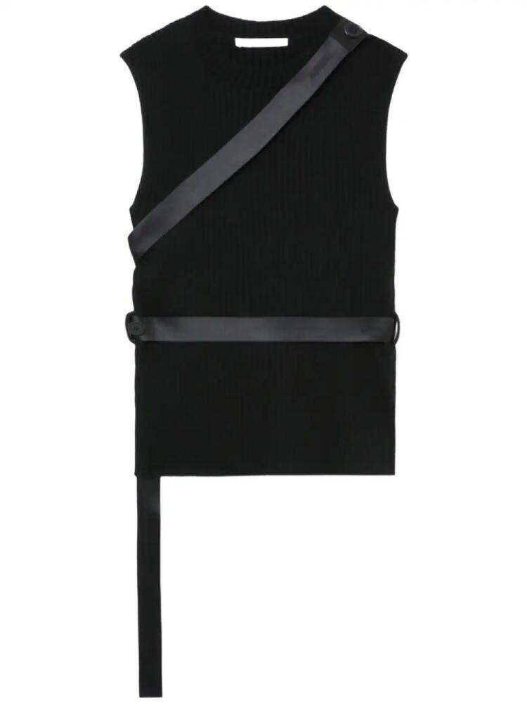 Helmut Lang strap-detail crew-neck tank top - Black Cover