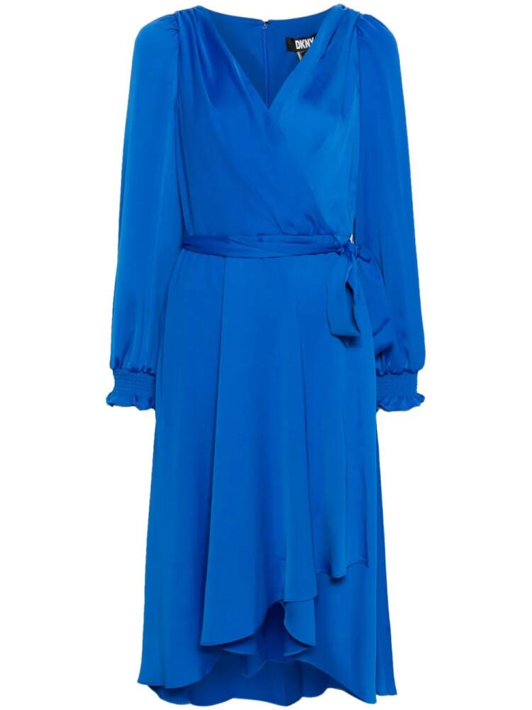 DKNY V-neck wrap midi dress - Blue Cover