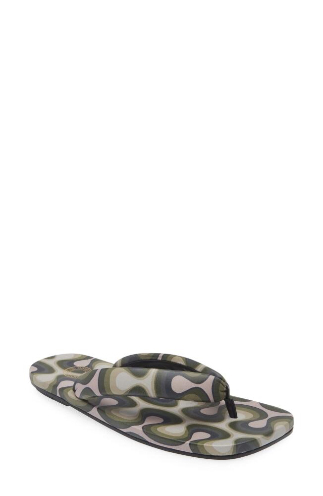 Dries Van Noten Wavy Stripe Flip Flop in Qu501 Khaki606 Cover