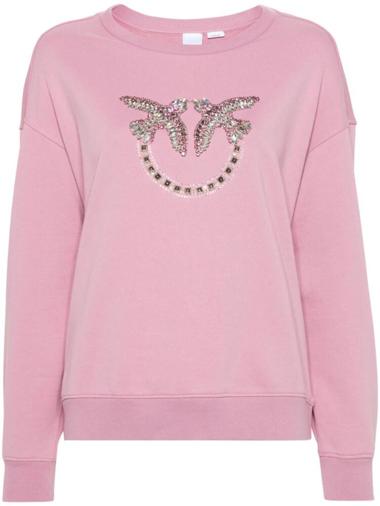 PINKO rhinestone-embellished cotton sweatshirt Cover