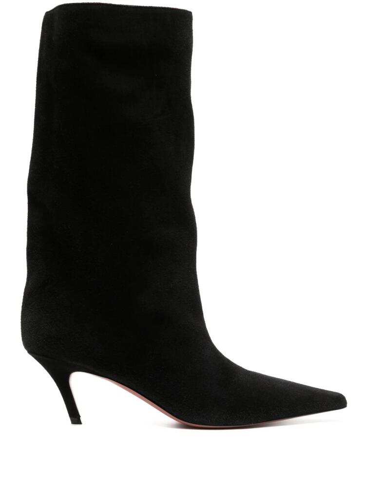 Amina Muaddi Fiona 60mm pointed-toe suede boots - Black Cover