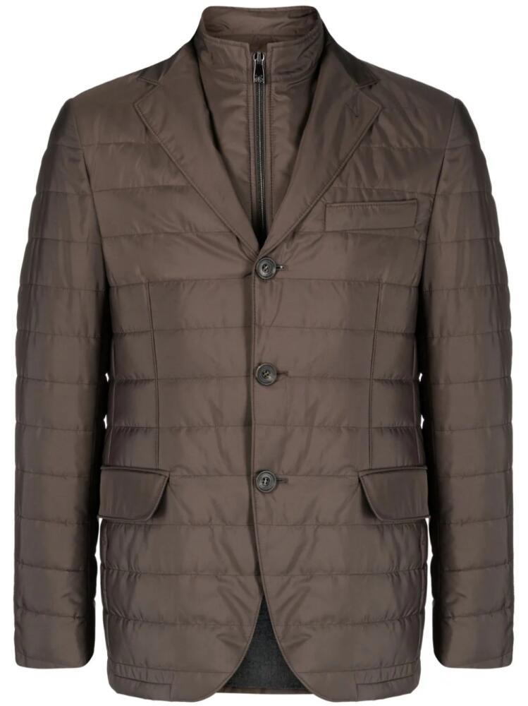 Corneliani single-breasted layered padded blazer - Brown Cover