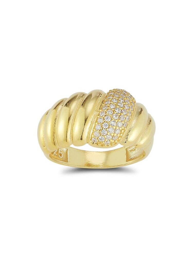 SPHERA MILANO Women's 14K Goldplated Sterling Silver & Cubic Zirconia Croissant Ring Cover