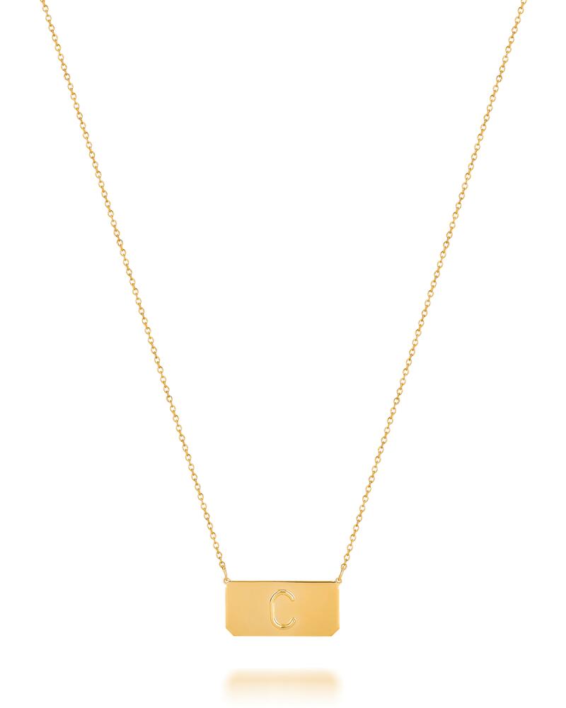 Sarah Chloe Kari 14K Gold Initial Bar Necklace Cover