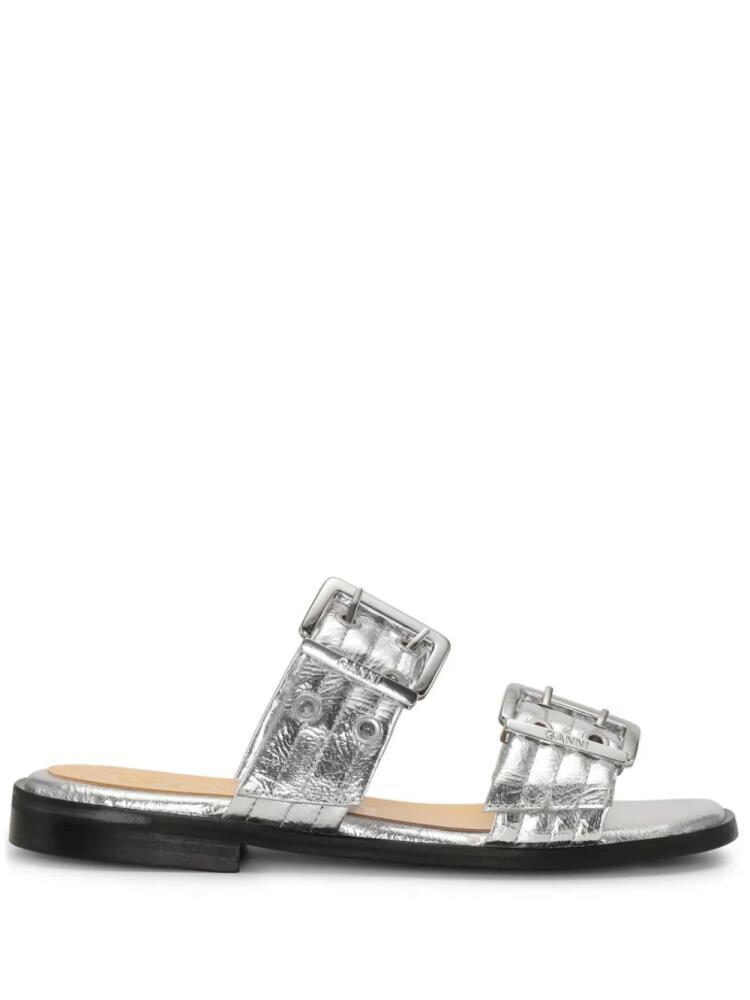 GANNI strap buckle slides - Silver Cover