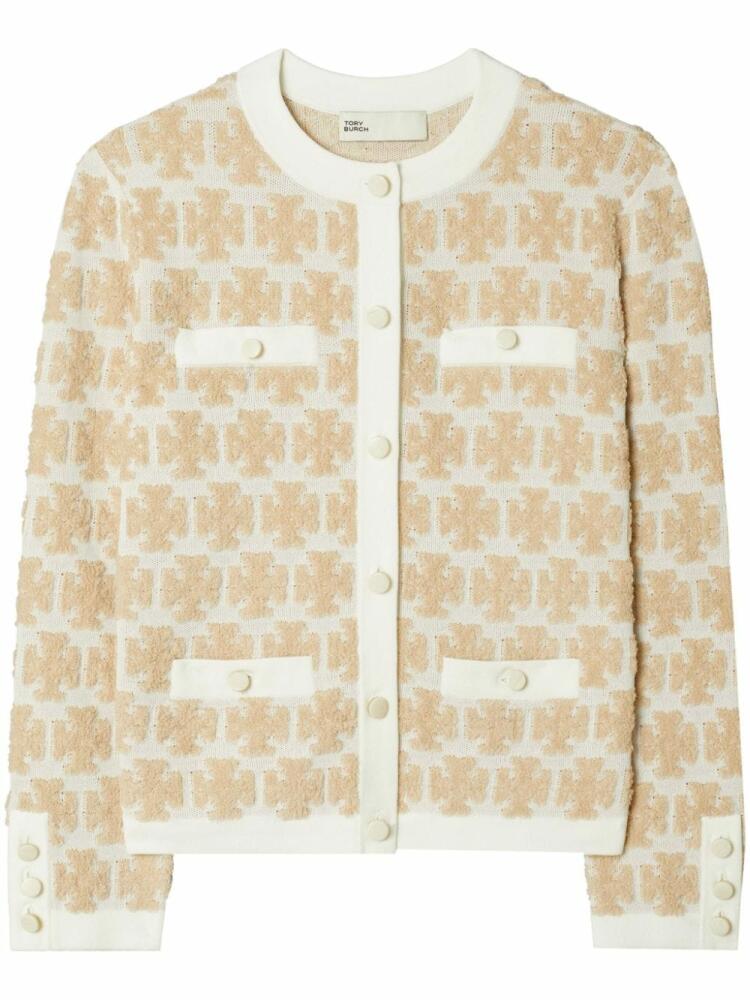 Tory Burch Kendra bouclé cardigan - Neutrals Cover