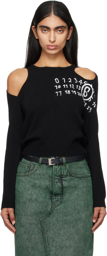 MM6 Maison Margiela Black Cut-Outs Sweater Cover