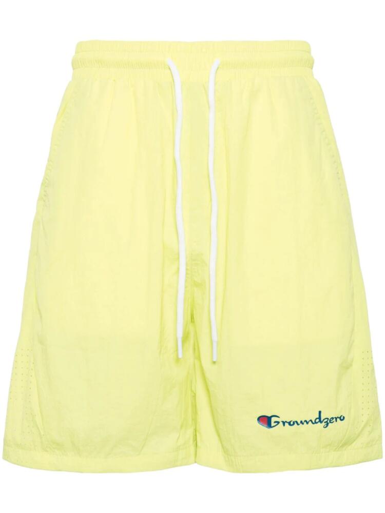 Ground Zero logo-print shorts - Yellow Cover