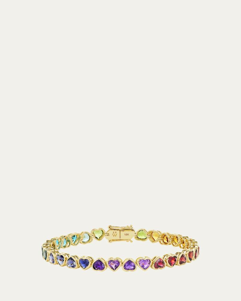 Emily P. Wheeler I Heart Rainbow Semi-Precious Tennis Bracelet in 18K Yellow GOld Cover