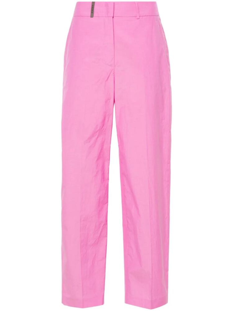 Peserico pressed-crease straight trousers - Pink Cover