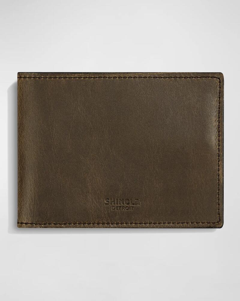 Shinola Men's Slim Leather Bi-Fold Wallet Cover