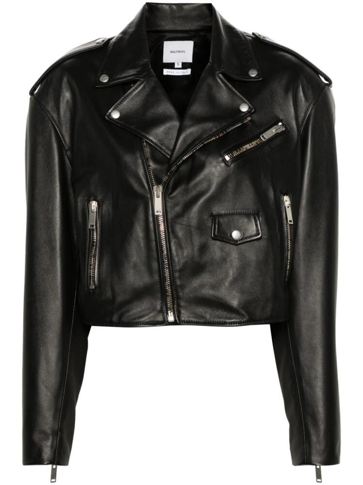 Halfboy Chiodo leather biker jacket - Black Cover